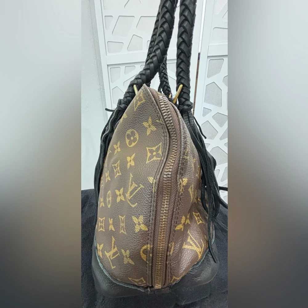 Designer Monogram Satchel - Custom Boho Handles & Fringe | Rare Piece